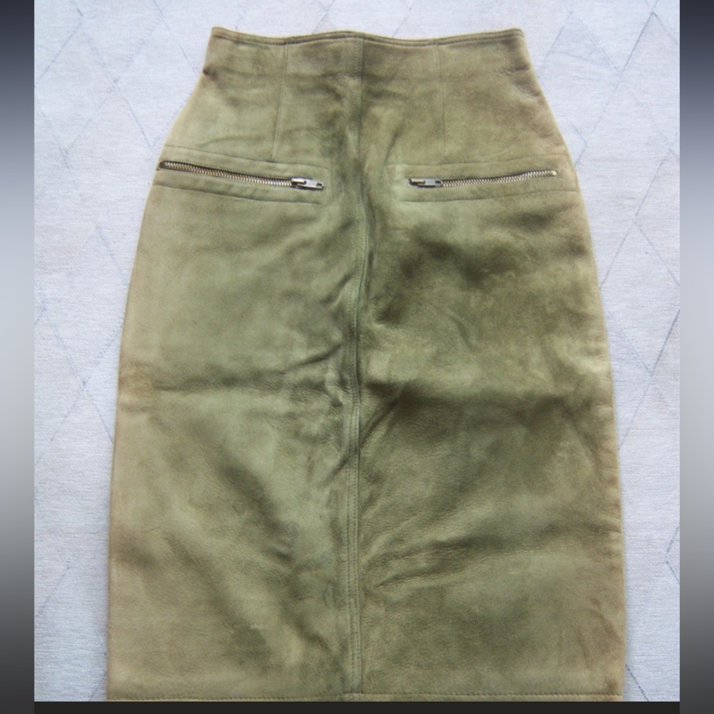 Vintage 100% Leather High Waisted Complice Skirt